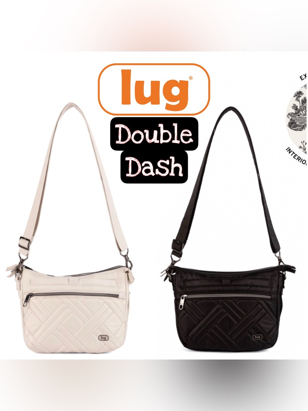 Lug Double Dash Quilted Crossbody Bag NWT